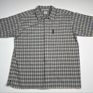 Columbia Shirt Button Plaid Outdoor Hiking Camping Fishing Office Summer Gorp